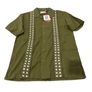 M3-70 SOVEREIGN CODE Men's NWT Cotton Linen Button Up Dress Shirt Green XL
